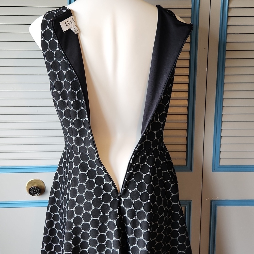 Elle Black & Charcoal Circle-Pattern Dres - Picture 12 of 14